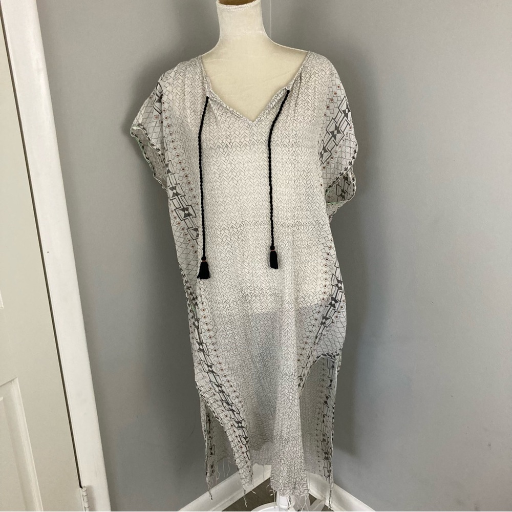 Roller Rabbit swim coverup kaftan sheer boho beach vacation M / L